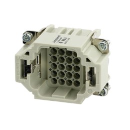 10 pcs - Amphenol Industrial Heavy Duty Power Connector Insert, 10A, Male, Heavy Mate C146 Series, 24 + PE Contacts