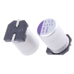 5 pcs - Panasonic 82μF Surface Mount Polymer Capacitor, 35V dc