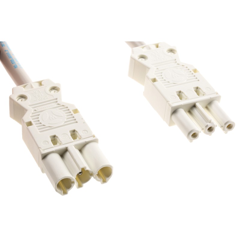 10 pcs - Wieland GST18 Series Cable Assembly, 3-Pole, Male to Female, 3-Way, 16A, IP40