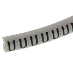 1 Bag of 250 - HellermannTyton Helagrip Slide On Cable Marker, Black on White, Pre-printed 'U', 2 - 5mm Cable