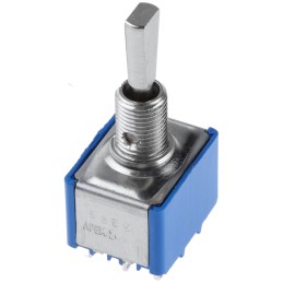 1 pcs - APEM Toggle Switch, Panel Mount, On-Off-On, 3PDT, Solder Terminal