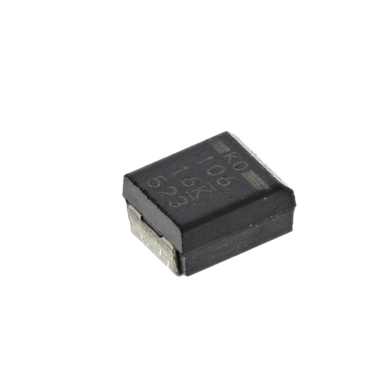 5 pcs - KEMET 10μF Surface Mount Polymer Capacitor, 16V dc