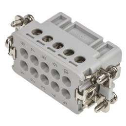 10 pcs - TE Connectivity Heavy Duty Power Connector Insert, 10A, Female, HA Series, 10 Contacts