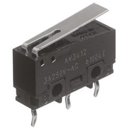 1 pcs - Panasonic Short Hinge Lever Micro Switch, Solder Terminal, 100 mA @ 30 V dc, SP-CO