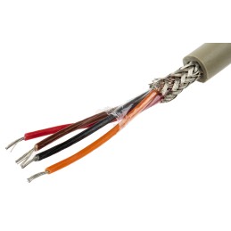1 Reel of 50 M - Alpha Wire Multicore Data Cable, 0.23 mm², 4 Cores, 24 AWG, Screened, 50m, Grey Sheath