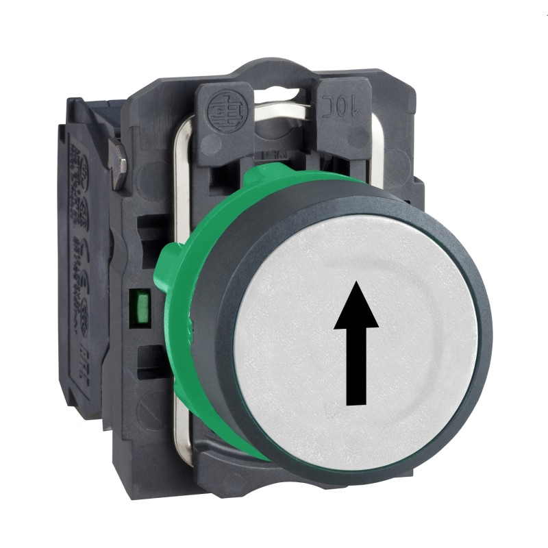 1 pcs - Schneider Electric Harmony XB5 Series Push Button, Slow Brake, Panel Mount, 22mm Cutout, SPST, IP66, IP67, IP69(IP69K)