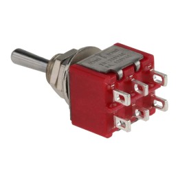 1 pcs - RS PRO Toggle Switch, Panel Mount, (On)-Off-(On), DPDT, Solder Terminal