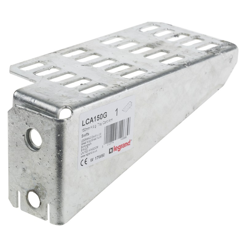 1 pcs - Legrand Cantilever Arm Bracket Hot Dip Galvanised Steel Cable Tray Accessory, 150 mm Width, 74mm Depth