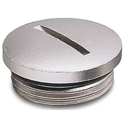 1 pcs - Phoenix Contact Blanking Plug, PG16, Nickel Plated Brass, 26mm Diameter, Threaded