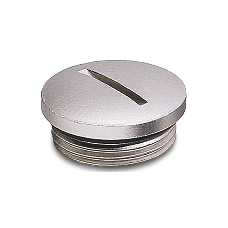 1 pcs - Phoenix Contact Blanking Plug, PG16, Nickel Plated Brass, 26mm Diameter, Threaded