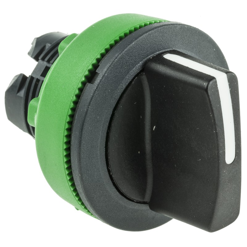 1 pcs - Schneider Electric Harmony XB5 Series 2 Position Selector Switch Head, 30mm Cutout, Black Handle