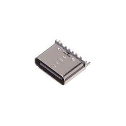 10 pcs : UJC-VP-3-SMT-TR - USB Connectors USB jack, C type, power only, 6 pin, vertical, gold flash plating, surface mount, T&R