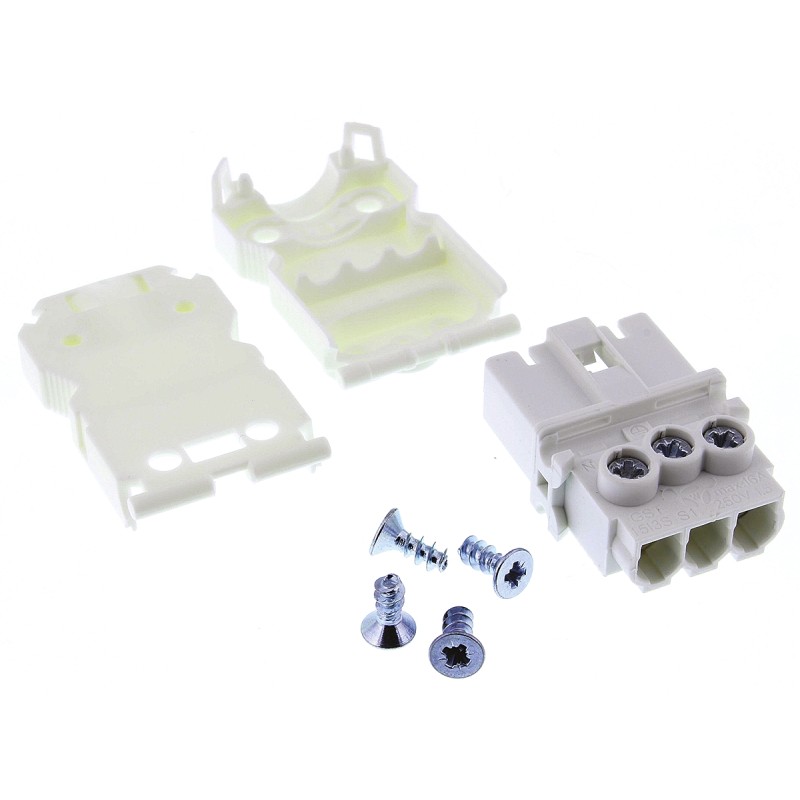 100 pcs - Wieland GST15i3 Series Mini Connector, 3-Pole, Male, Cable Mount, 16A, IP20