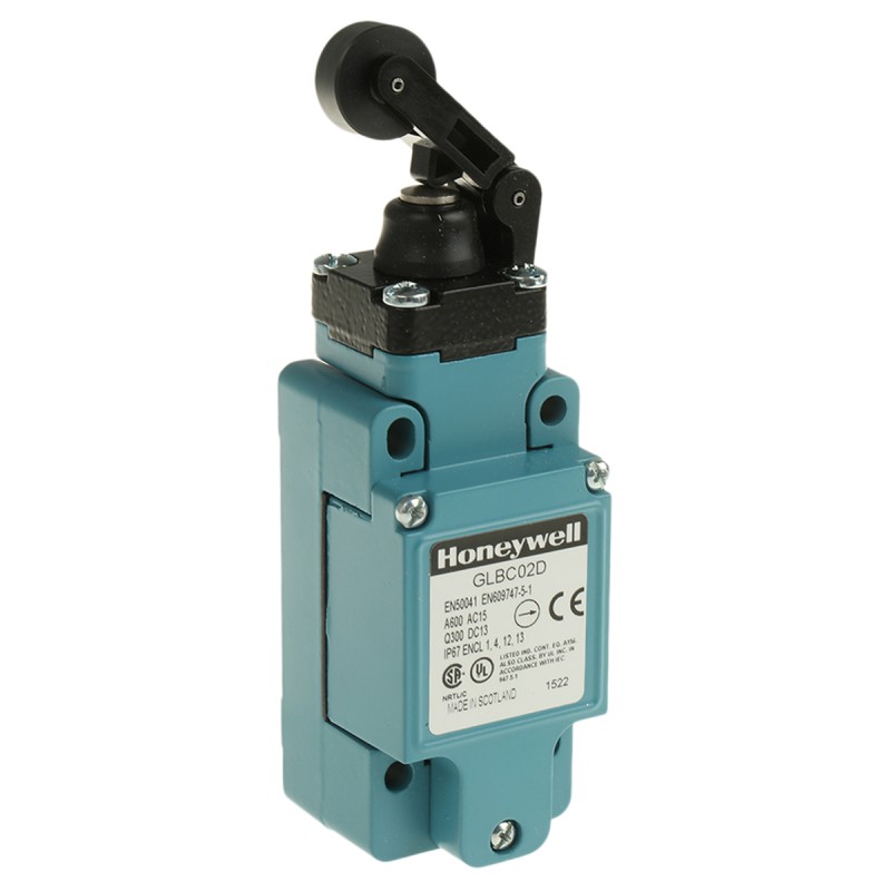 1 pcs - Honeywell GLB Series Roller Lever Limit Switch, NO/NC, IP67, SPDT, Die Cast Zinc Housing, 600V ac Max, 10A Max