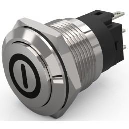 1 pcs - EAO 82 Series Push Button Switch, Latching, Panel Mount, 19mm Cutout, SPDT, 240V, IP65, IP67