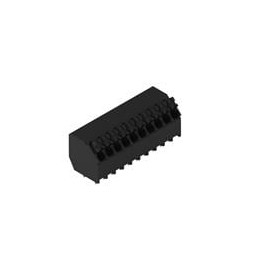 10 pcs : 691810120302 - Fixed Terminal Blocks WR-TBL 3.5mm pitch Monoblock THR Black 45 deg Dual Pin cable entry Screwless Push 