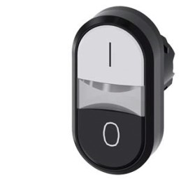 1 pcs - Siemens 3SU1 Series Black/White Momentary Push Button Head, 22mm Cutout, IP66, IP67, IP69K