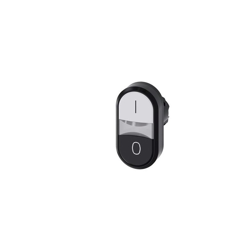 1 pcs - Siemens 3SU1 Series Black/White Momentary Push Button Head, 22mm Cutout, IP66, IP67, IP69K