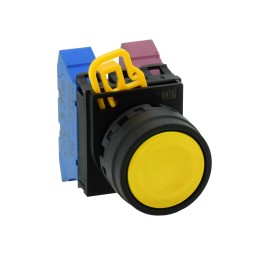 1 pcs - Idec YW1B Series Black Maintained Push Button Head, 22mm Cutout, IP67, IP69K