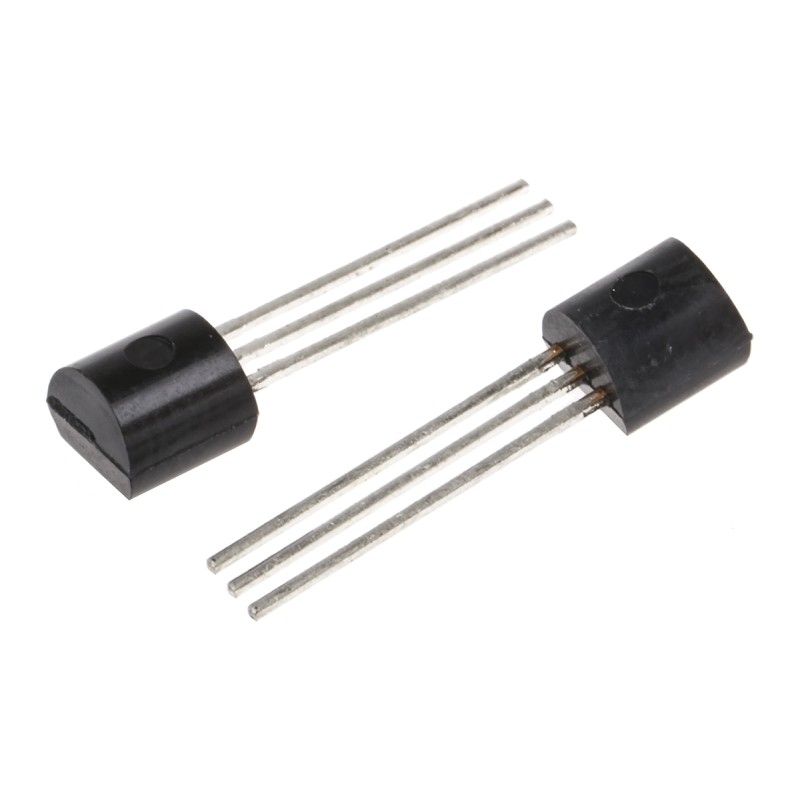 5 pcs - Texas Instruments Temperature Sensor, Voltage Output, Through Hole Mount, Analogue, ±4°C, 3 Pins