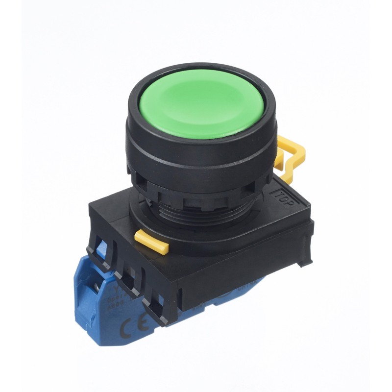 1 pcs - Idec YW Series Illuminated Push Button Complete Unit, Panel Mount, 22mm Cutout, SPST, IP65