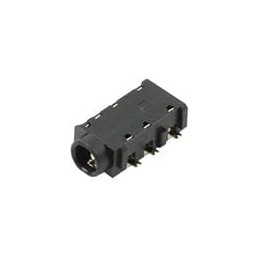 10 pcs : SJ-43615RS-SMT-TR - Phone Connectors 3.5 mm, Right Angle, Mid Mount (SMT), 4 Conductors, 0 1 Internal Switches, Audio J