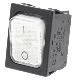 1 pcs - Marquardt Illuminated DPST, On-None-Off Rocker Switch Panel Mount