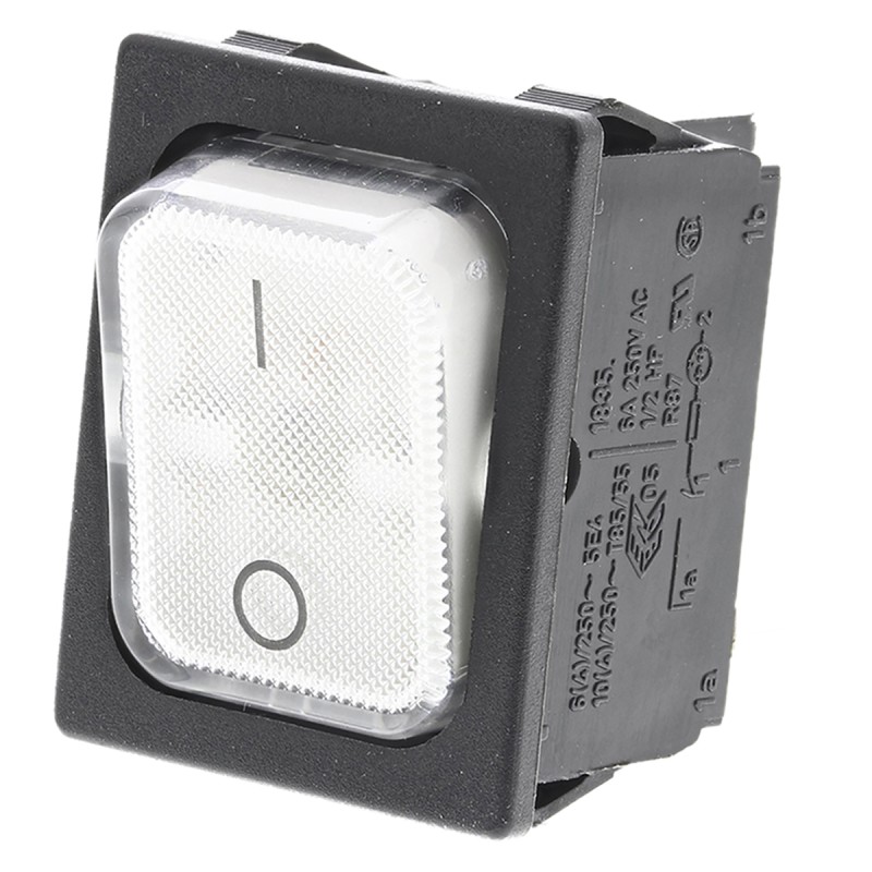 1 pcs - Marquardt Illuminated DPST, On-None-Off Rocker Switch Panel Mount