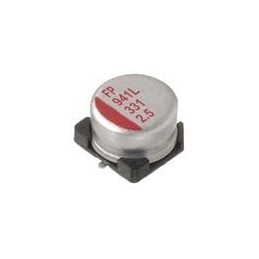 10 pcs : RSL0E331MCN1GB - Aluminium Organic Polymer Capacitors 2.5volts 330uF 105C