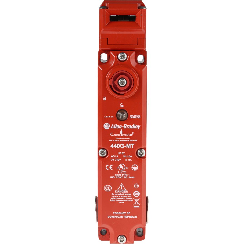 1 pcs - Allen Bradley Guardmaster 440G-MT Series Solenoid Interlock Switch, Power to Unlock, 230V ac/dc