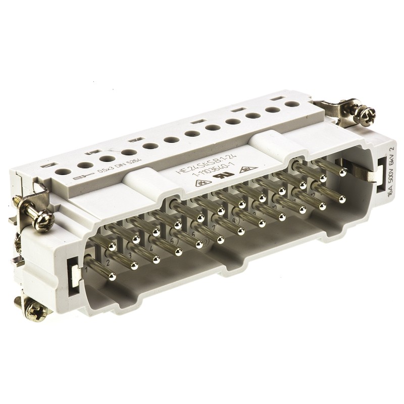 5 pcs - TE Connectivity Heavy Duty Power Connector Insert, Male, HE Series, 24 Contacts