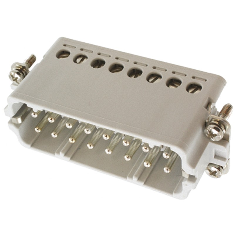 5 pcs - TE Connectivity Heavy Duty Power Connector Insert, 16A, Male, HA Series, 16 Contacts