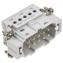 5 pcs - TE Connectivity Heavy Duty Power Connector Insert, 16A, Male, HE Series, 10 Contacts