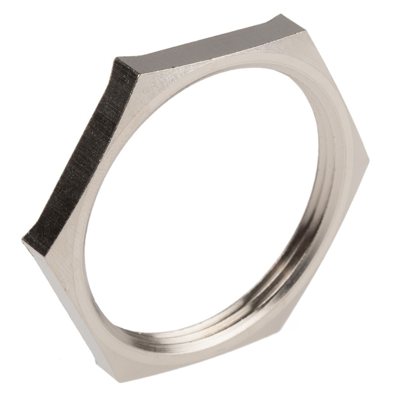 5 pcs - Lapp Silver Nickel Plated Brass Cable Gland Locknut, PG29 Thread