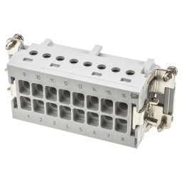 5 pcs - TE Connectivity Heavy Duty Power Connector Insert, 16A, Female, HE Series, 16 Contacts