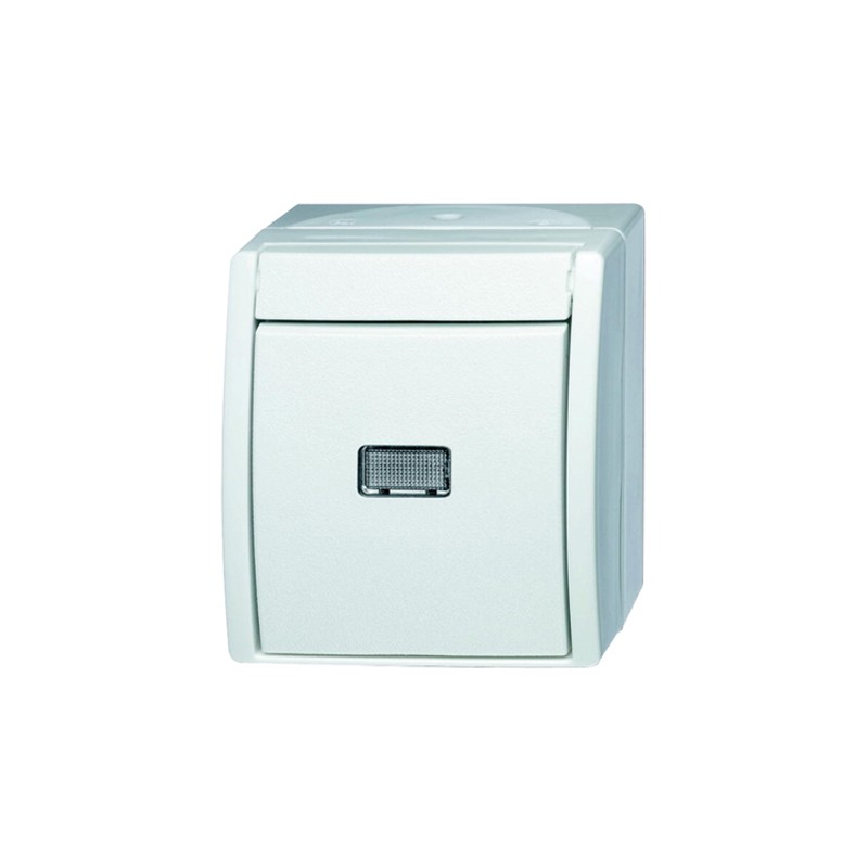 1 pcs - Busch Jaeger - ABB Push Button Light Switch, 1 Way, 1 Gang