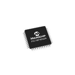 10 pcs : PIC18F45Q24T-I/PT - 8-bit Microcontrollers - MCU 32KB Flash, 2KB RAM, 512bytes EEPROM, MVIO, 10b ADC2, 8b DAC, ACP, Com