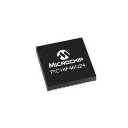 10 pcs : PIC18F46Q24T-I/MP - 8-bit Microcontrollers - MCU 64KB Flash, 4KB RAM, 512bytes EEPROM, MVIO, 10b ADC2, 8b DAC, ACP, Com