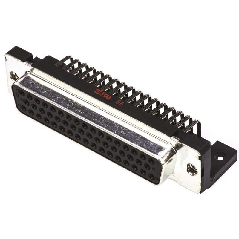 50 pcs - Harting D-Sub Standard 50 Way Right Angle Through Hole D-sub Connector Socket, 2.76mm Pitch, with M3 Threaded Inserts