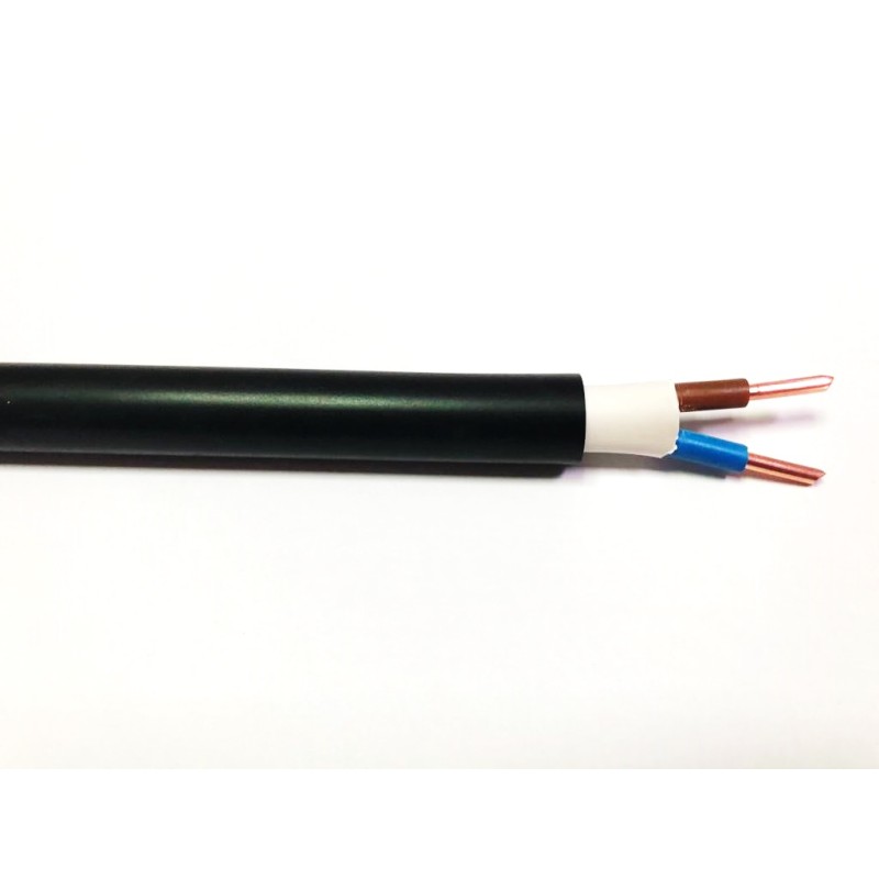 100 pcs - RS PRO 2 Core Power Cable, 2.5 mm², 100m, Black PVC Sheath, 36 A, 1 kV, 600 V