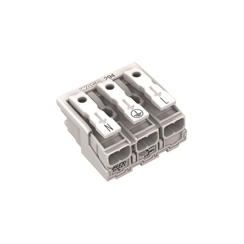 500 pcs - Wago 294 Series Power Supply Connector, 3-Pole, Female, 24A
