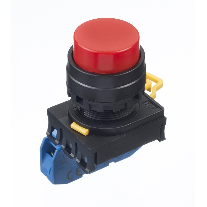 1 pcs - Idec YW Series Push Button Complete Unit, Panel Mount, 22mm Cutout, SPST, IP65