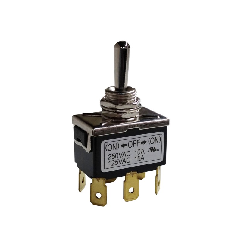 1 pcs - RS PRO Toggle Switch, PCB Mount, (On)-Off-(On), DPDT, Solder Terminal