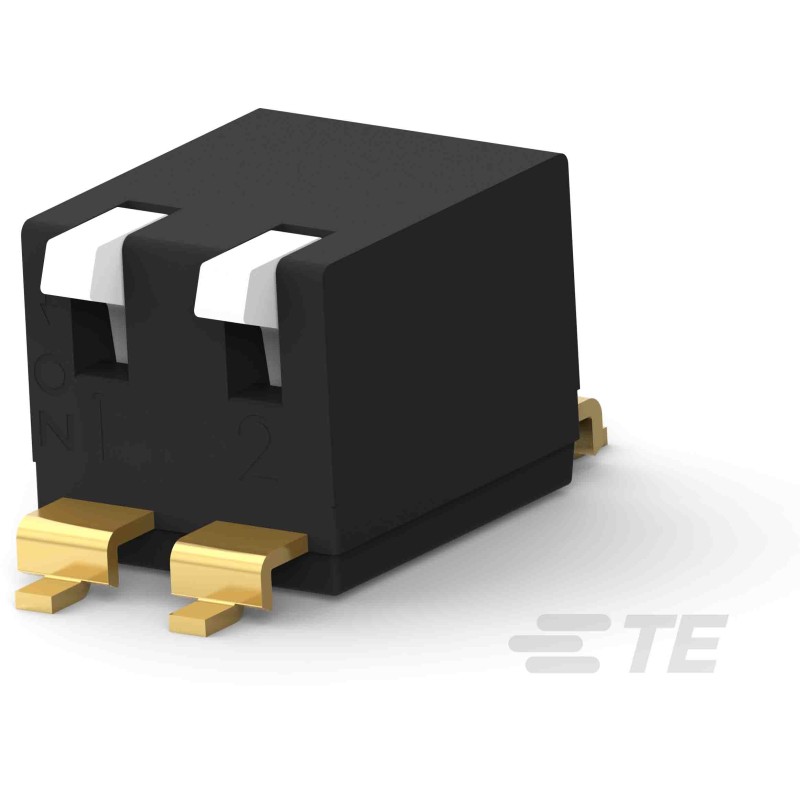 1 pcs - TE Connectivity 2 Way Surface Mount DIP Switch SPST, Side Actuator