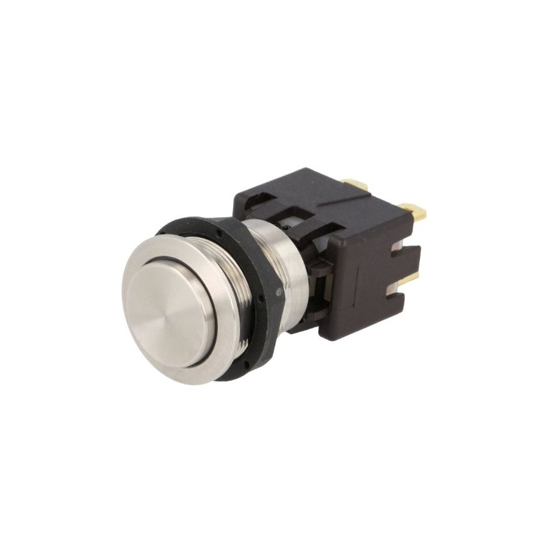 1 pcs - Schurter MSM LA 19 Series Push Button Switch, Latching, Panel Mount, 19mm Cutout, DPDT, 125/250V ac, IP64
