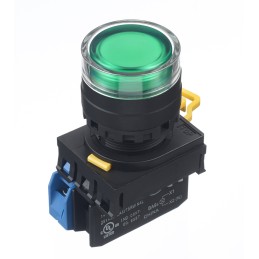 1 pcs - Idec YW Series Illuminated Push Button Complete Unit, Panel Mount, 22mm Cutout, SPST, IP65