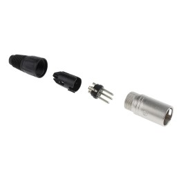 100 pcs - Neutrik Cable Mount XLR Connector, Male, 50 V, 3 Way, Silver Plating