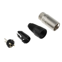 100 pcs - Neutrik Cable Mount XLR Connector, Male, 50 V, 3 Way, Silver Plating