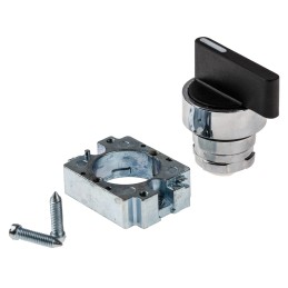 1 pcs - RS PRO 2 Position Selector Switch Head, 22mm Cutout, Black Handle