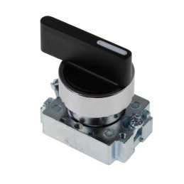 1 pcs - RS PRO 2 Position Selector Switch Head, 22mm Cutout, Black Handle